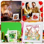 Trandraft 13 Pcs Interchangeable Holiday Diamond Art Kits for Adults 5D Framed Seasonal DIY Diamond Paint with Full Drill Gems for Beginner Monthly Table Craft Gift Decor (Lively Style)