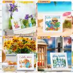 Trandraft 13 Pcs Interchangeable Holiday Diamond Art Kits for Adults 5D Framed Seasonal DIY Diamond Paint with Full Drill Gems for Beginner Monthly Table Craft Gift Decor (Lively Style)