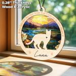 Cat Memorial Ornaments, Christmas Xmas Tree Ornament Window Hanging Car Sympathy Gift for Loss of Pet Bereavement Keepsake Remembrance Gifts for Cat Lovers Holiday Decoration PO235