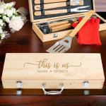 Personalized Wedding Gifts for Couple, 11 Pcs Stainless Steel BBQ Grilling Set, Custom Barbecue Tools with Engraving, Unique Wedding Gift for Newlyweds, Custom Gift Ideas for Him & Her