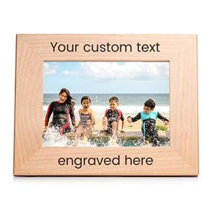 Lifetime Creations Custom 5x7 Picture Frame - Personalized Text, Hardwood Photo Frame Engraved in USA, Tabletop and Hanging, Mothers Day Gifts, Anniversary, Memorial (Horizontal)