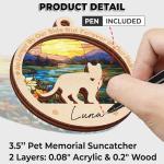 Cat Memorial Ornaments, Christmas Xmas Tree Ornament Window Hanging Car Sympathy Gift for Loss of Pet Bereavement Keepsake Remembrance Gifts for Cat Lovers Holiday Decoration PO235