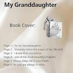 Granddaughter Book Necklace, For Granddaughters - The Most Beautiful Chapter Book Adjustable Silver Gold Book Pendant with 6 Pages Engraved Information Jewelry Gifts from Grandma (granddaughter-silver)