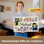 School Picture Frame Pre-K to 12,Personalized Wooden School Years Photo Frame K-12,Custom Name Engraved, Graduation Gift, Keepsake Memory Frame for Kids, Teachers & Parents