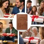 Dyoart Custom Recipe Journal Book Blank with Name, Gifts for Mothers Day, Personalized Leather DIY Cookbook, 9"X6.7" Empty Cooking Notebook Christmas Birthday Gifts for Wife Mom Grandma