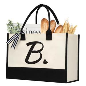 Personalized Initial Canvas Tote Bag for Any Occasion