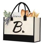 Personalized Initial Canvas Tote Bag for Any Occasion