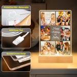 Jkolalin Custom Picture Frames with Photo, Personalized Picture Frame with Night Light, Custom Photo Frame, Customized Best Friend Photo Gifts, Personalized Birthday Gifts for Women Friends Her Him