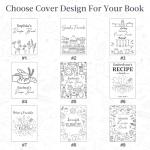 Dyoart Custom Recipe Journal Book Blank with Name, Gifts for Mothers Day, Personalized Leather DIY Cookbook, 9"X6.7" Empty Cooking Notebook Christmas Birthday Gifts for Wife Mom Grandma