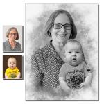 Custom Memorial Portrait - Add Deceased Loved One to Photo, Family Picture from Separate Images, Loss of Father or Mother Gift, Sympathy Gift for Daughter, Personalized Remembrance Keepsake