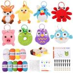 2026 Upgraded 8Pcs Christmas Crochet Kit for Beginners – DIY Animal Set with Step-by-Step Video Guides, Premium Yarn & Safety Hooks, Perfect Holiday Birthday Gift for Adults/Kids to Learn Crocheting