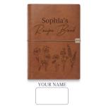 Dyoart Custom Recipe Journal Book Blank with Name, Gifts for Mothers Day, Personalized Leather DIY Cookbook, 9"X6.7" Empty Cooking Notebook Christmas Birthday Gifts for Wife Mom Grandma