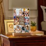 Jkolalin Custom Picture Frames with Photo, Personalized Picture Frame with Night Light, Custom Photo Frame, Customized Best Friend Photo Gifts, Personalized Birthday Gifts for Women Friends Her Him