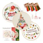 Christmas Embroidery Kits: 3 Pack Cross Stitch Kit for Beginners Adults, DIY Ornaments Craft Kit with All Tools & Instructions, Stamped Hand Embroidery Starter Kit for Holiday Crafts & Xmas Home Decor