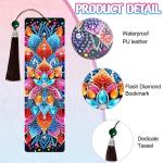 Wivico 6 Pcs Diamond Art Bookmarks Kits for Adults,Faux Leather Bookmark with DIY Diamond Painting,Made with 5D Diamond Dot Craftsmanship for Holiday Gifts(Mandala)
