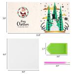 DIY Christmas Cards Diamond Painting Greeting Cards Kits Xmas Cards Paint by Number Holiday Cards for Holiday & Gift-Giving - 8 Pack