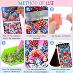 Wivico 6 Pcs Diamond Art Bookmarks Kits for Adults,Faux Leather Bookmark with DIY Diamond Painting,Made with 5D Diamond Dot Craftsmanship for Holiday Gifts(Mandala)