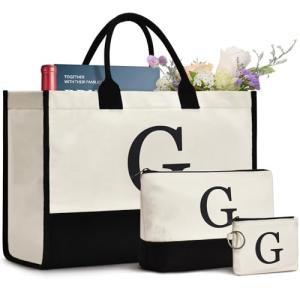 Personalized Initial Canvas Tote Bag for Any Occasion