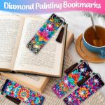 Wivico 6 Pcs Diamond Art Bookmarks Kits for Adults,Faux Leather Bookmark with DIY Diamond Painting,Made with 5D Diamond Dot Craftsmanship for Holiday Gifts(Mandala)