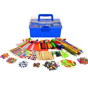 YITOHOP Arts and Crafts Supplies for Kids -1000+ pcs Art Craft kit in Carrying Travel Box for Toddlers Ages 4+ DIY Crafting School Kindergarten Project Activity- Ideal Holiday Gifts
