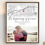 Where It All Began Personalised Map with Photo, Valentine's Day Gift Custom Map Print, First Date, Where We Met, Couples Gift for Anniversary, Christmas Gifts for Him/Her/Boyfriend/Girlfriend