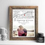 Where It All Began Personalised Map with Photo, Valentine's Day Gift Custom Map Print, First Date, Where We Met, Couples Gift for Anniversary, Christmas Gifts for Him/Her/Boyfriend/Girlfriend