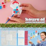 Disney Stitch Paint Your Own Decorations for Kids, DIY Holiday Craft Kit, Molds, Paint, Ornaments, Arts and Crafts Set, Gifts for Kids (Blue Stitch)