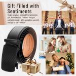 Personalized Engraved Leather Ratchet Belt for Him