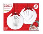 Pearhead Babyprints Baby's First Handprint or Footprint Ornament Kit, Easy No-Bake DIY Clay Impression Kit, Christmas Baby Gift, Baby Keepsake Ornament, Pack of 2