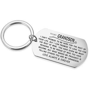 Personalized Keychain for Grandson from Grandma Grandpa