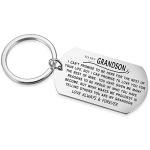 Personalized Keychain for Grandson from Grandma Grandpa