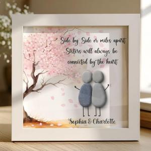 Personalized Sisters Pebble Art Frame Keepsake