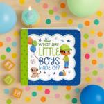 Personalized "What Are Little Boys Made Of" Card Book