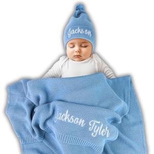 Custom Organic Baby Blanket with Personalized Name