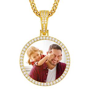 Custom Picture Necklace with Gold Cuban Chain