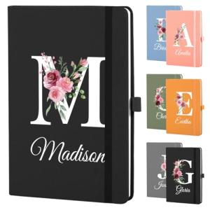 Personalized A5 Linen Journal with Name & Initial