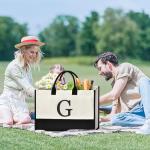 Personalized Initial Canvas Tote Bag for Any Occasion
