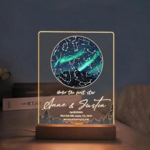 Custom The Night We Met Star Map Night Lights - Personalized Anniversary Christmas Valentine's Day Gift Couples Gift - Engagement Wedding Gift (NL Star Map A2)