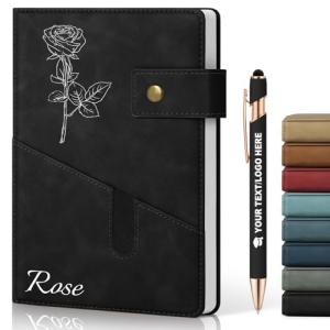 Custom Leather Notebook with Personalized Pens Set