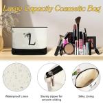 Custom Initial Canvas Tote and Makeup Bag Set