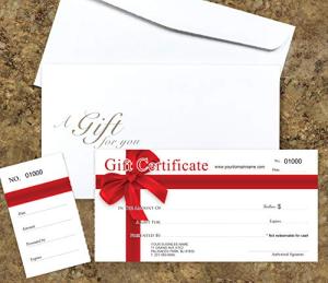 Custom Gift Certificates Cards with Envelopes 100 set -RED-RIBBON-Gift Coupons,Vouchers for Small Business,Spa,Makeup,Hair Beauty Salon,Restaurant,Wedding Bridal,Baby Shower,Holiday,Christmas,Birthday