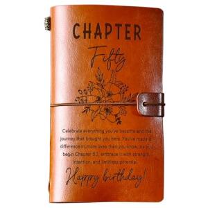 Personalized 50th Birthday Leather Journal Gift