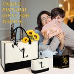 Custom Initial Canvas Tote and Makeup Bag Set