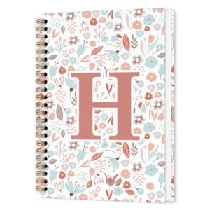Personalized Letter H Aesthetic Spiral Notebook