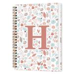 Personalized Letter H Aesthetic Spiral Notebook