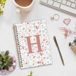 Personalized Letter H Aesthetic Spiral Notebook