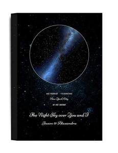 IPIC - Personalized Star Map Art The Night Sky Over, Giclee Prints on Canvas Wall Art, Custom Gift for Special Occasion, Birthday, Wedding or Anniversary. 18x12 in