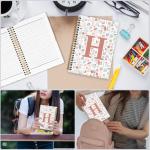 Personalized Letter H Aesthetic Spiral Notebook
