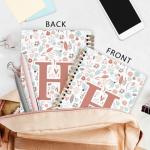 Personalized Letter H Aesthetic Spiral Notebook