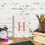 Personalized Letter H Aesthetic Spiral Notebook